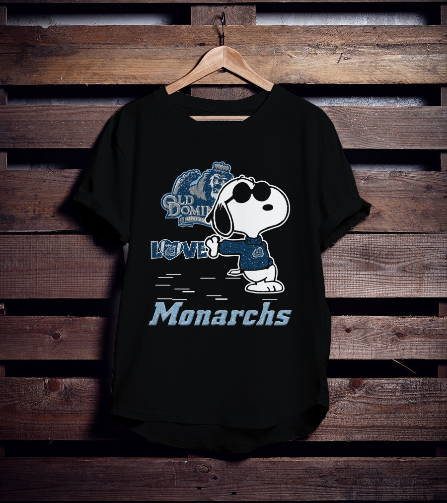 Snoopy Love For Old Dominion University Monarchs T-Shirt