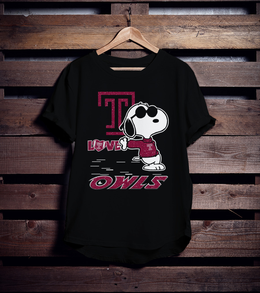 Snoopy Temple Owls Love T Sports T-Shirt