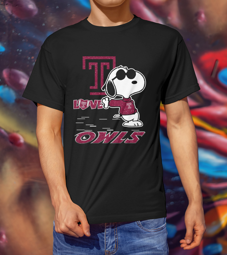 Snoopy Temple Owls Love T Sports T-Shirt