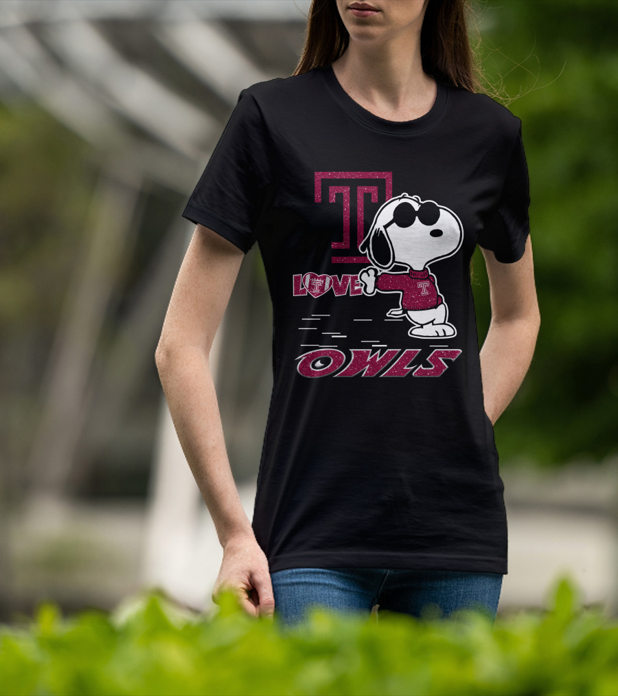 Snoopy Temple Owls Love T Sports T-Shirt