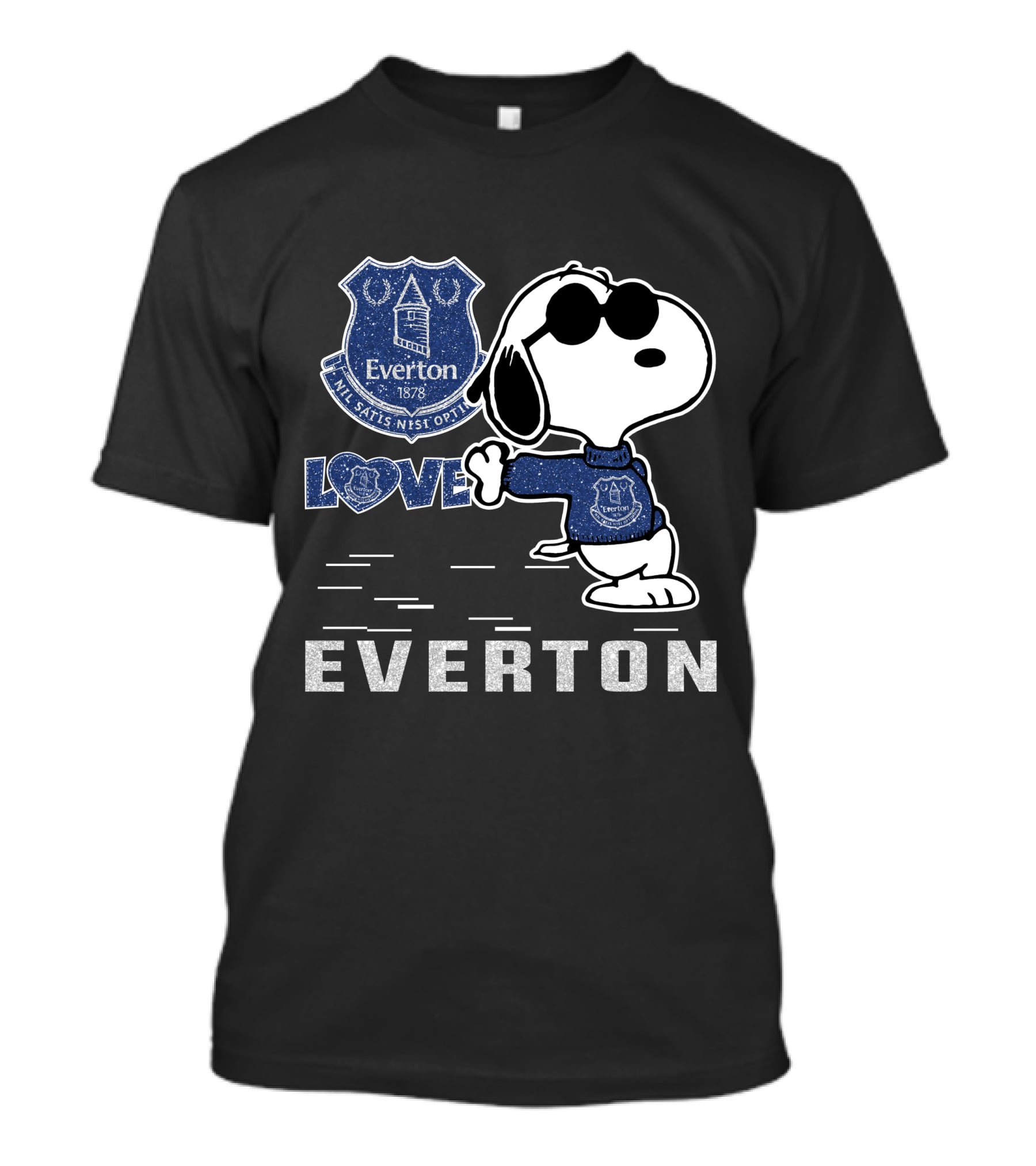 Snoopy Love Everton Fc 1878 Badge And Slogan T-Shirt