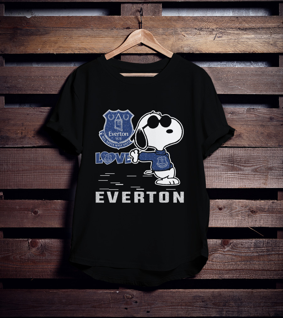 Snoopy Love Everton Fc 1878 Badge And Slogan T-Shirt