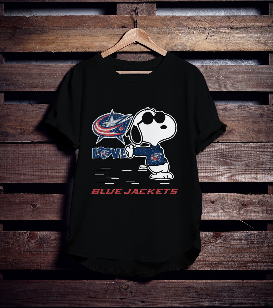 Snoopy Love Columbus Blue Jackets T-Shirt