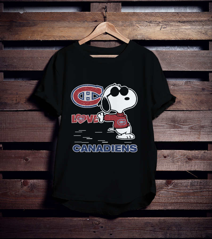 Snoopy Montreal Canadiens Logo Love T-Shirt