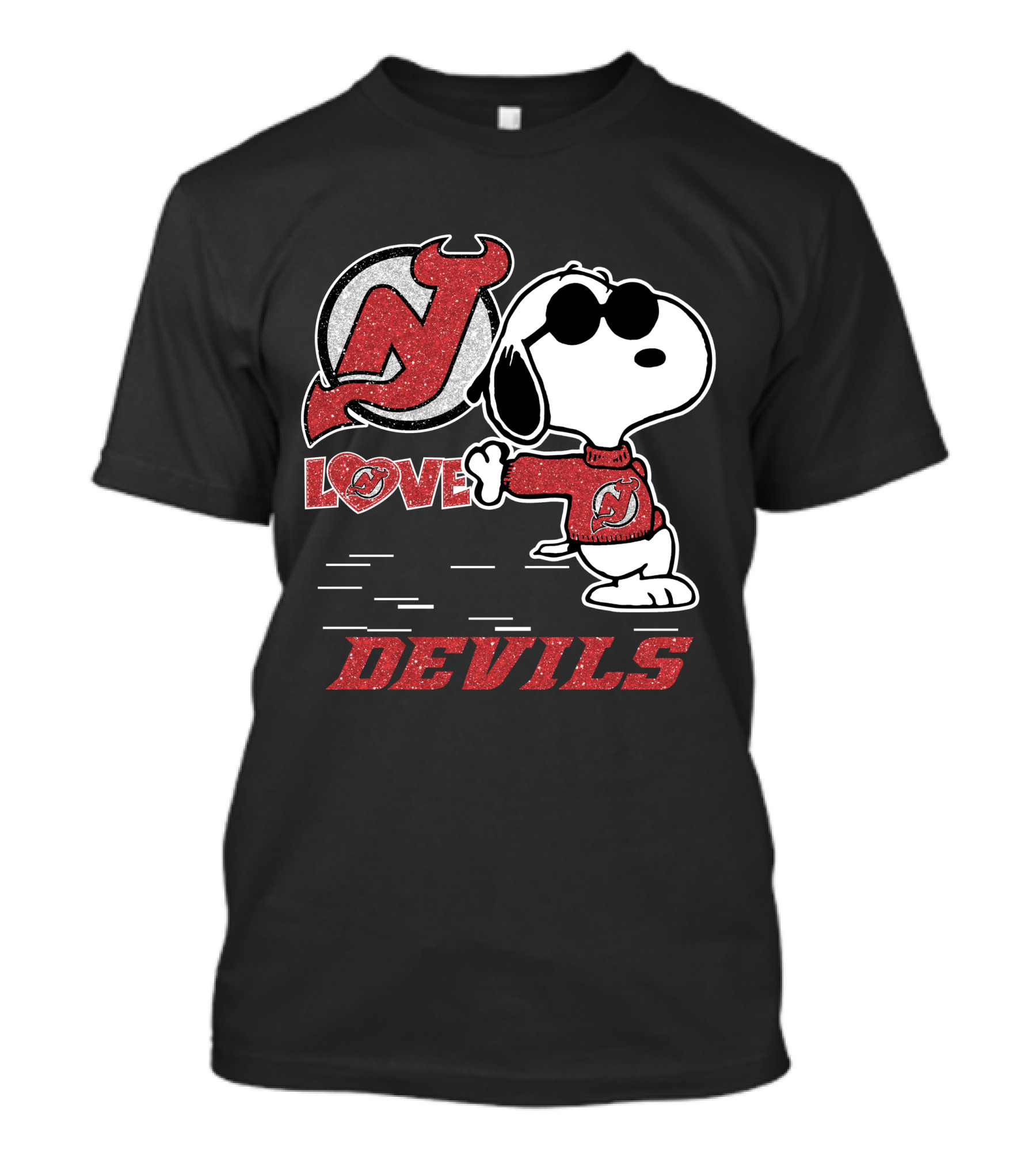 Snoopy Love New Jersey Devils Hockey T-Shirt