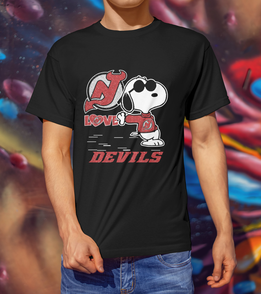 Snoopy Love New Jersey Devils Hockey T-Shirt