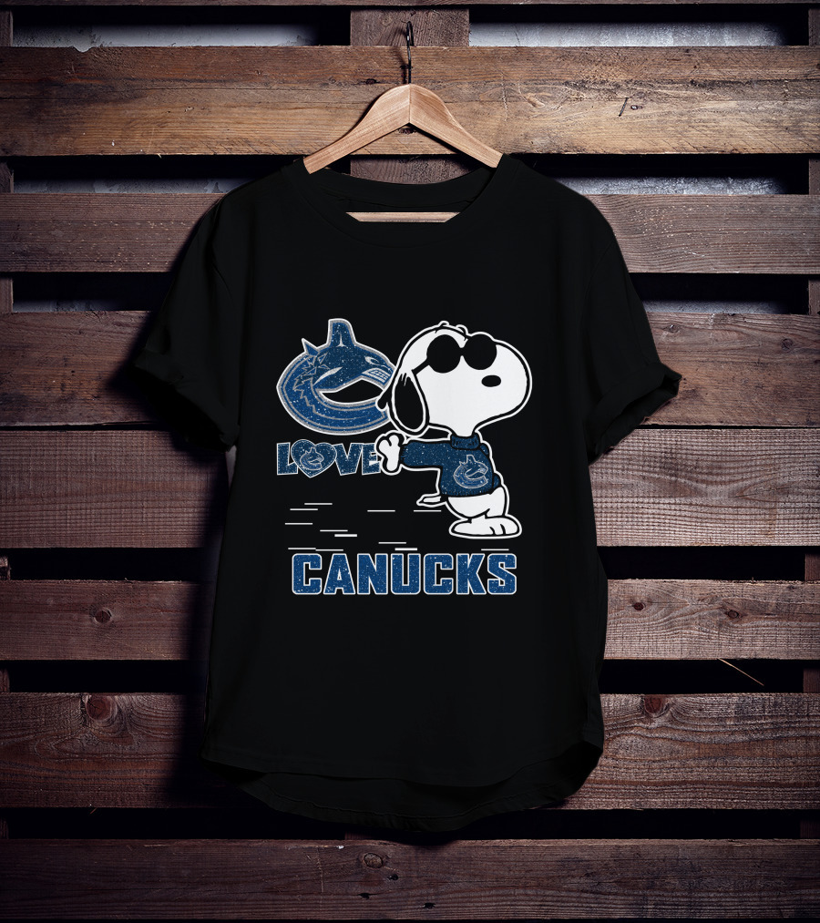 Snoopy Canucks Love Vancouver Peanuts Hockey T-Shirt