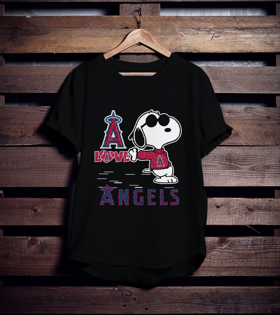Snoopy Love Los Angeles Angels A Angels T-Shirt