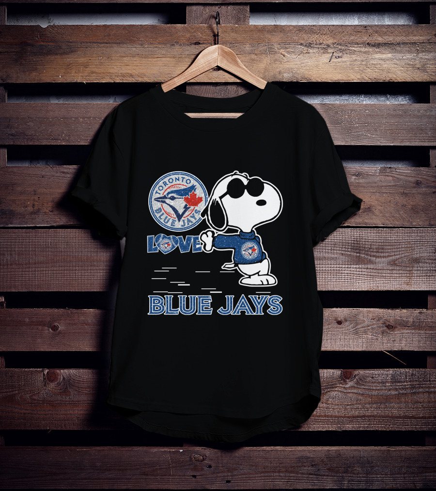 Snoopy Cool In Toronto Blue Jays Love And Team Spirit T-Shirt