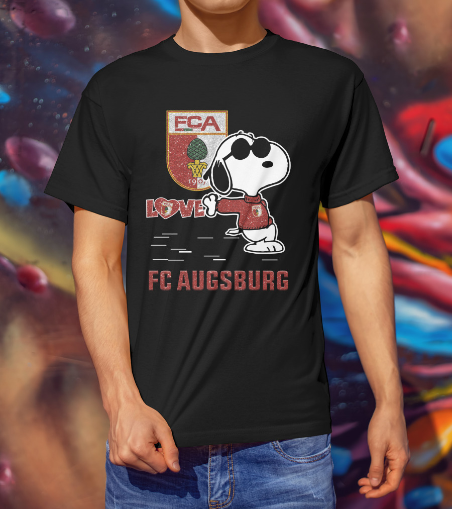 Snoopy FC Augsburg Love FCA 1907 T-Shirt