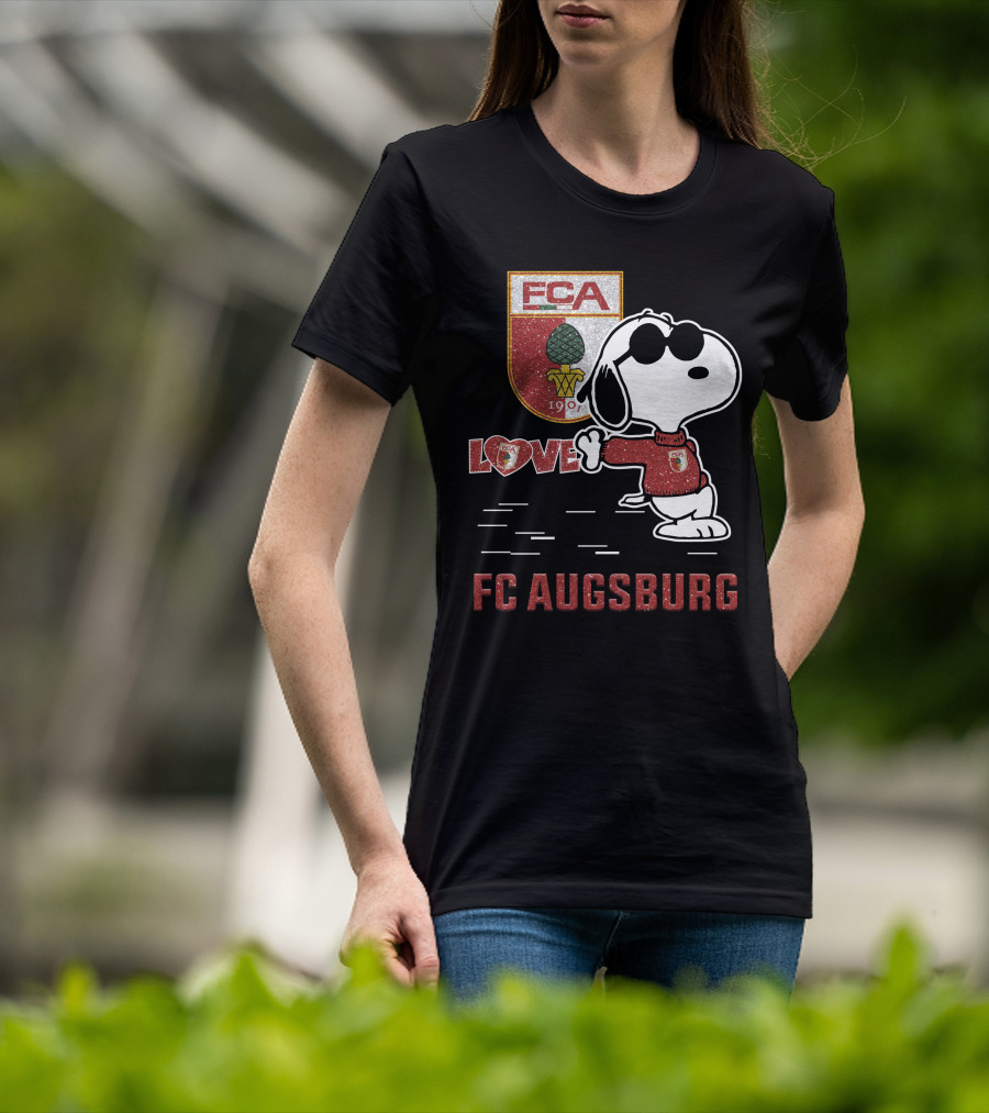 Snoopy FC Augsburg Love FCA 1907 T-Shirt