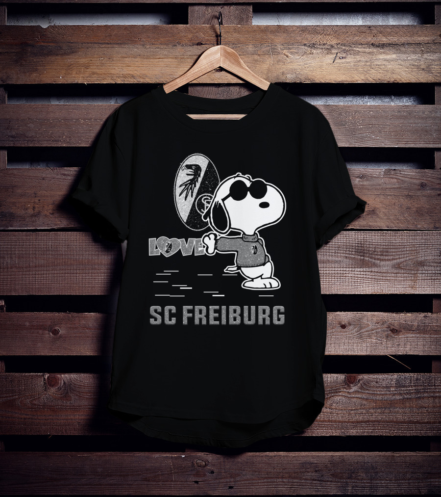 Snoopy Love SC Freiburg Peanuts Football Fan T-Shirt