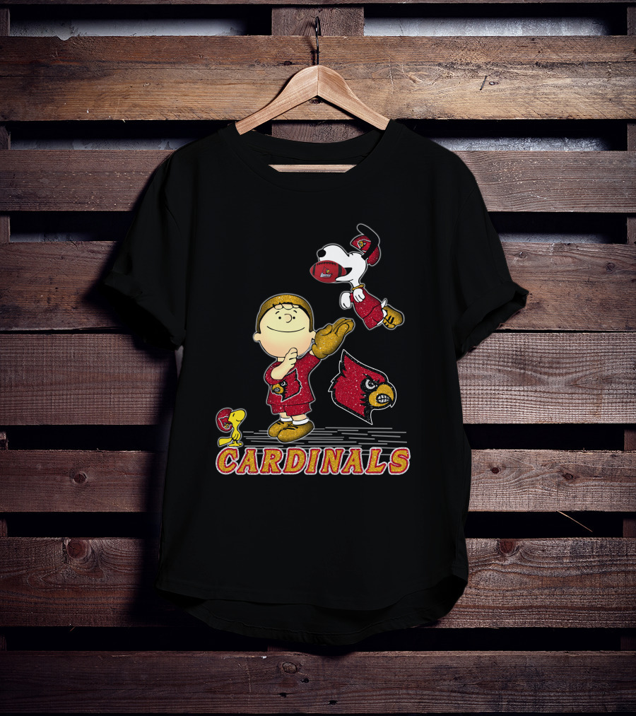 Snoopy Cardinals Football Peanuts Louisville Team Spirit T-Shirt