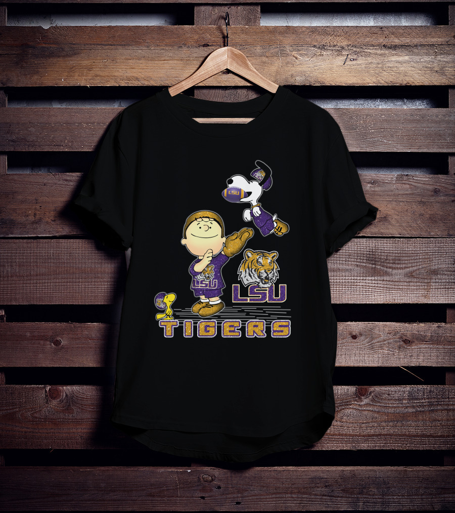 Snoopy LSU Tigers Football Team Spirit T-Shirt