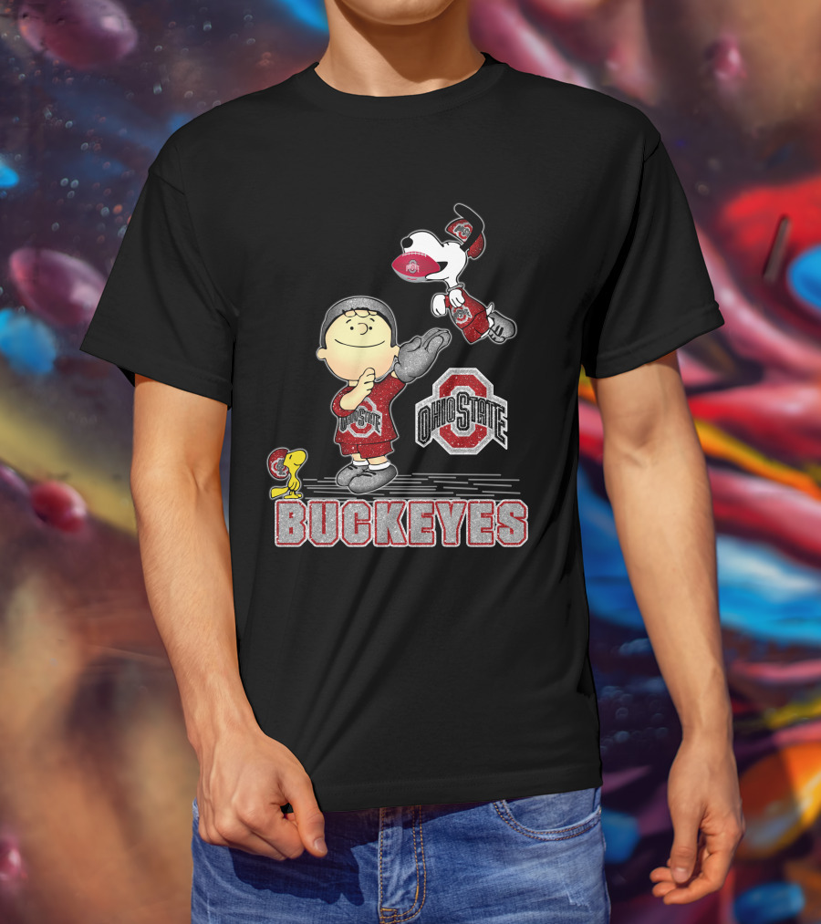 Snoopy Ohio State Buckeyes Football Charlie Woodstock T-Shirt