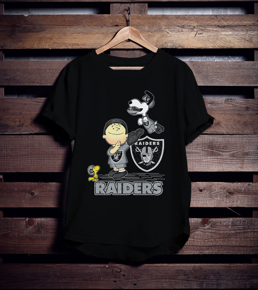 Snoopy Raiders Football Team With Las Vegas Logo And Friends T-Shirt