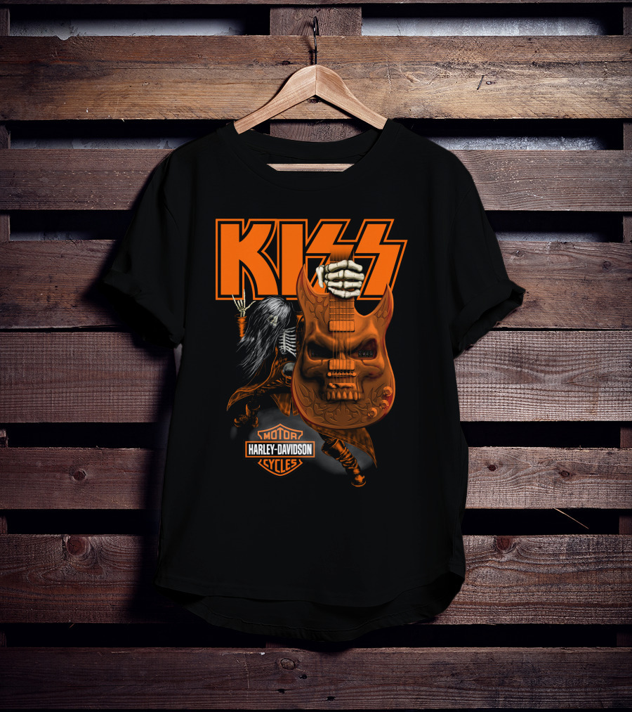 Kiss Harley Davidson Skeleton Guitar T-Shirt