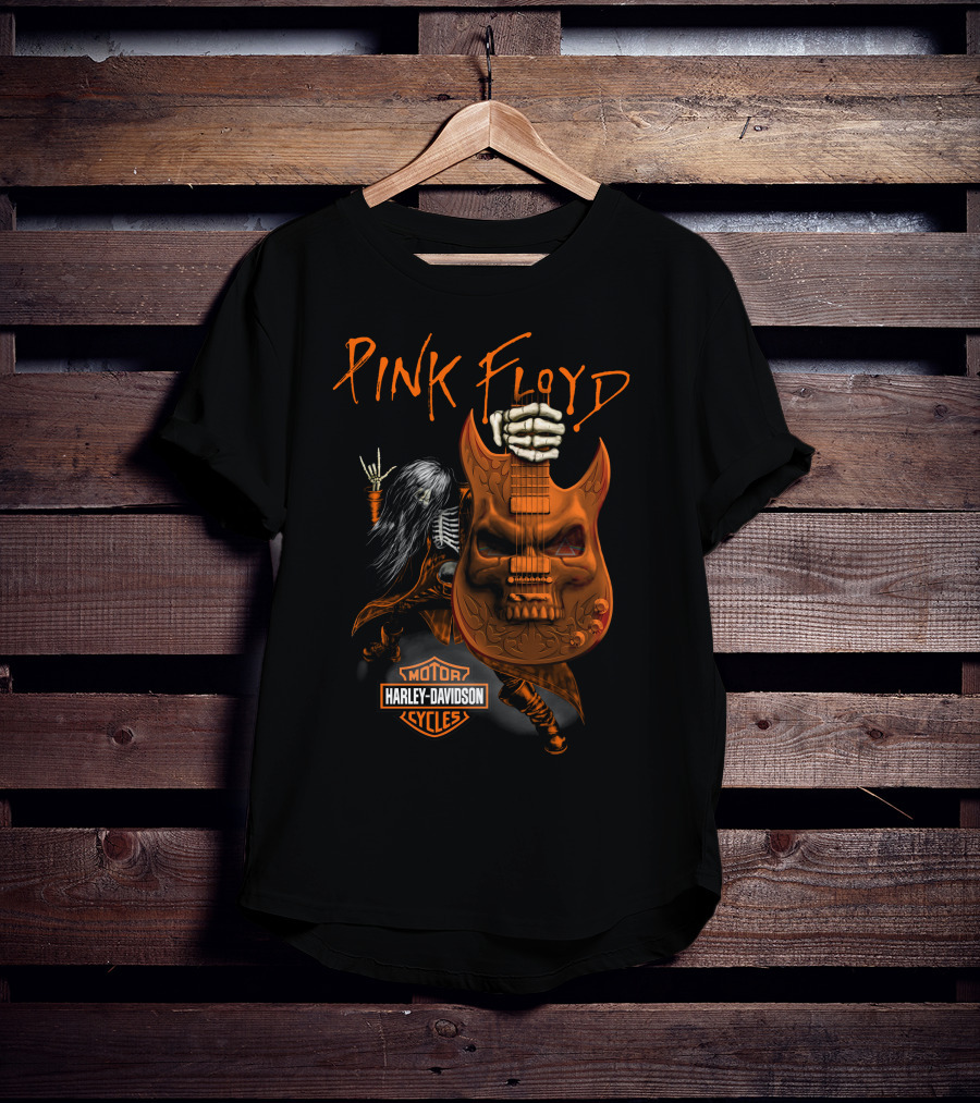 Pink Floyd Harley Davidson Skull Guitar T-Shirt