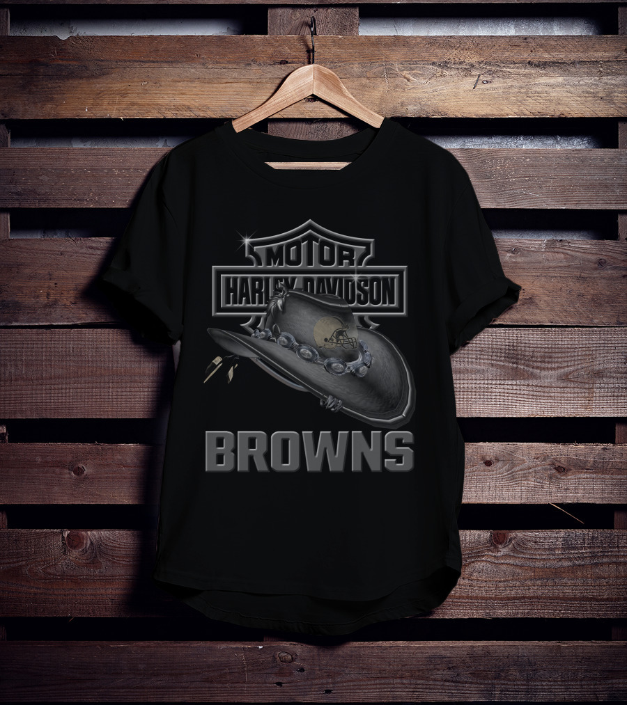 Motor Harley Davidson Cleveland Browns T-Shirt