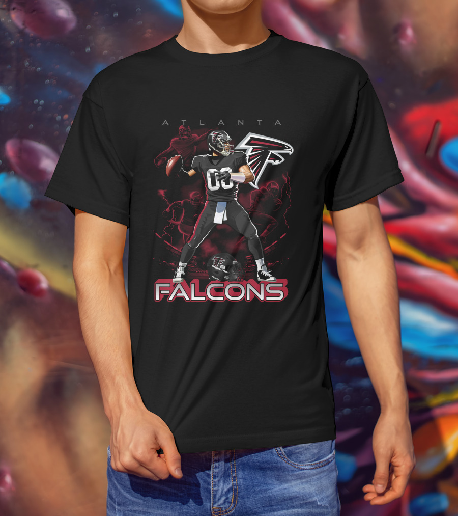 Atlanta Falcons Football Player Action With Helmet T-Shirt