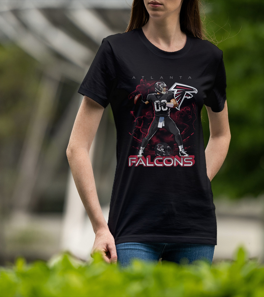 Atlanta Falcons Football Player Action With Helmet T-Shirt