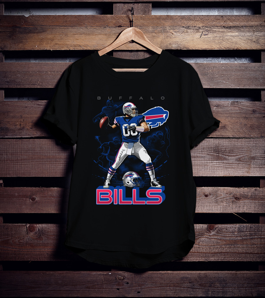 Buffalo Bills Football Player With Helmet T-Shirt