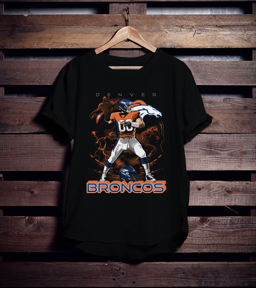 Denver Broncos Football Team Quarterback Action And Horse T-Shirt