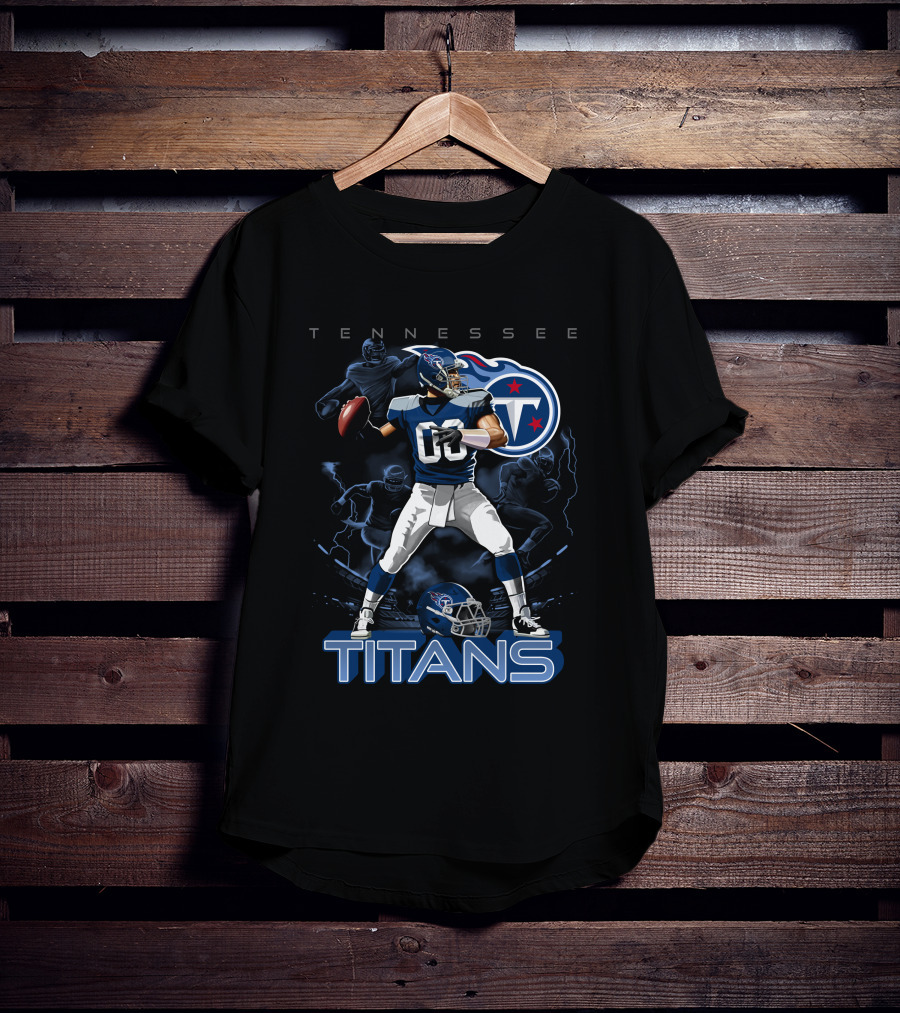 Tennessee Titans Football Player With Logo And Helmet T-Shirt
