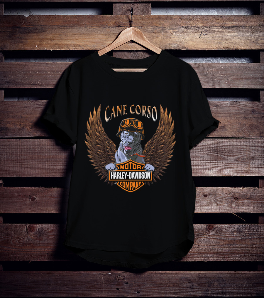 Cane Corso Harley Davidson Motor Company Winged T-Shirt