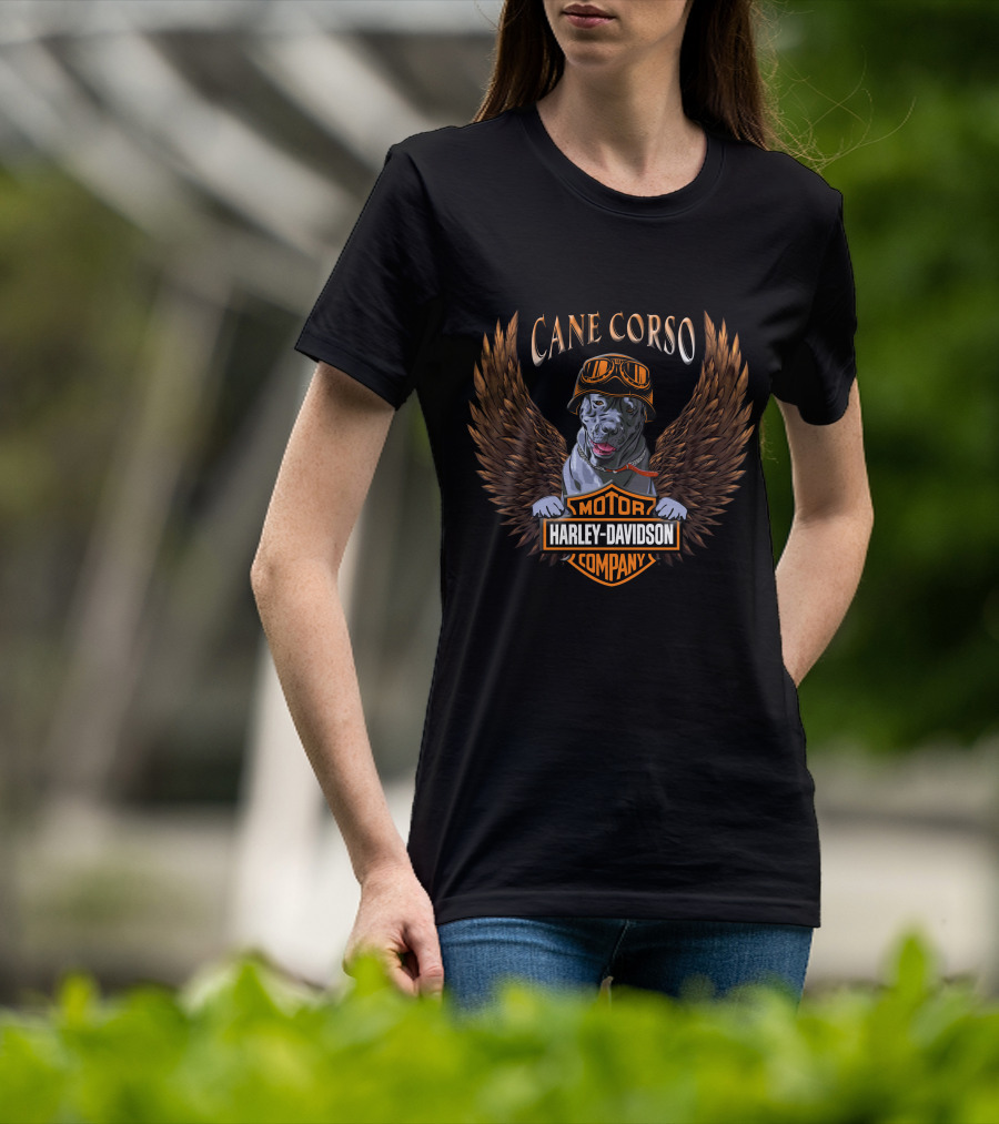 Cane Corso Harley Davidson Motor Company Winged T-Shirt