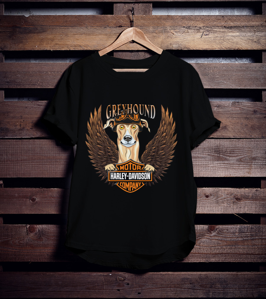 Harley Davidson Greyhound Motor Company Winged Dog T-Shirt
