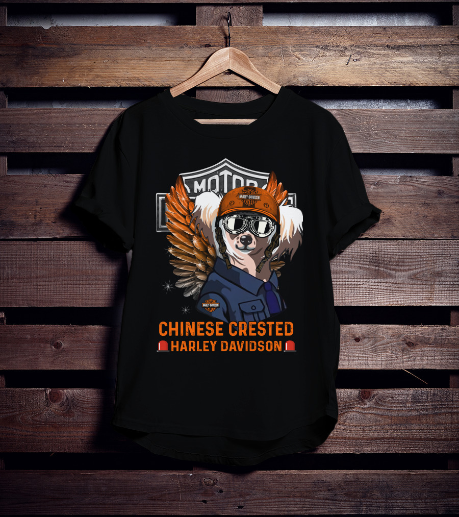 Chinese Crested Harley Davidson Motor Cycles T-Shirt