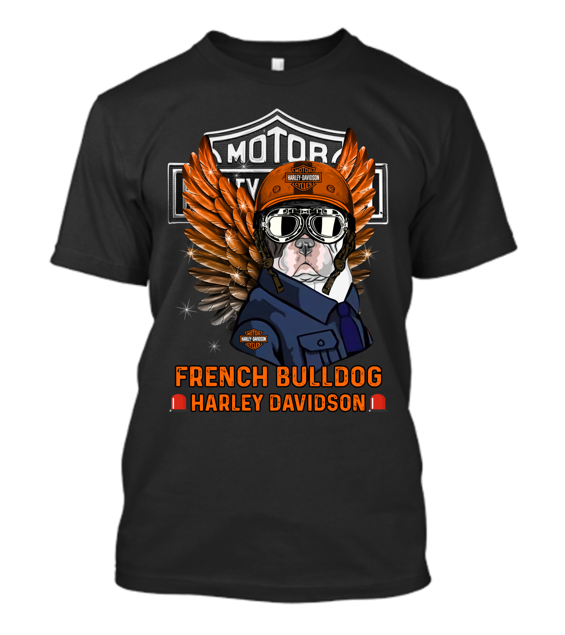 French Bulldog Harley Davidson Motorcycle Wings T-Shirt