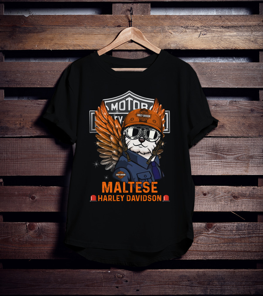 Maltese Harley Davidson Motor City Styles T-Shirt