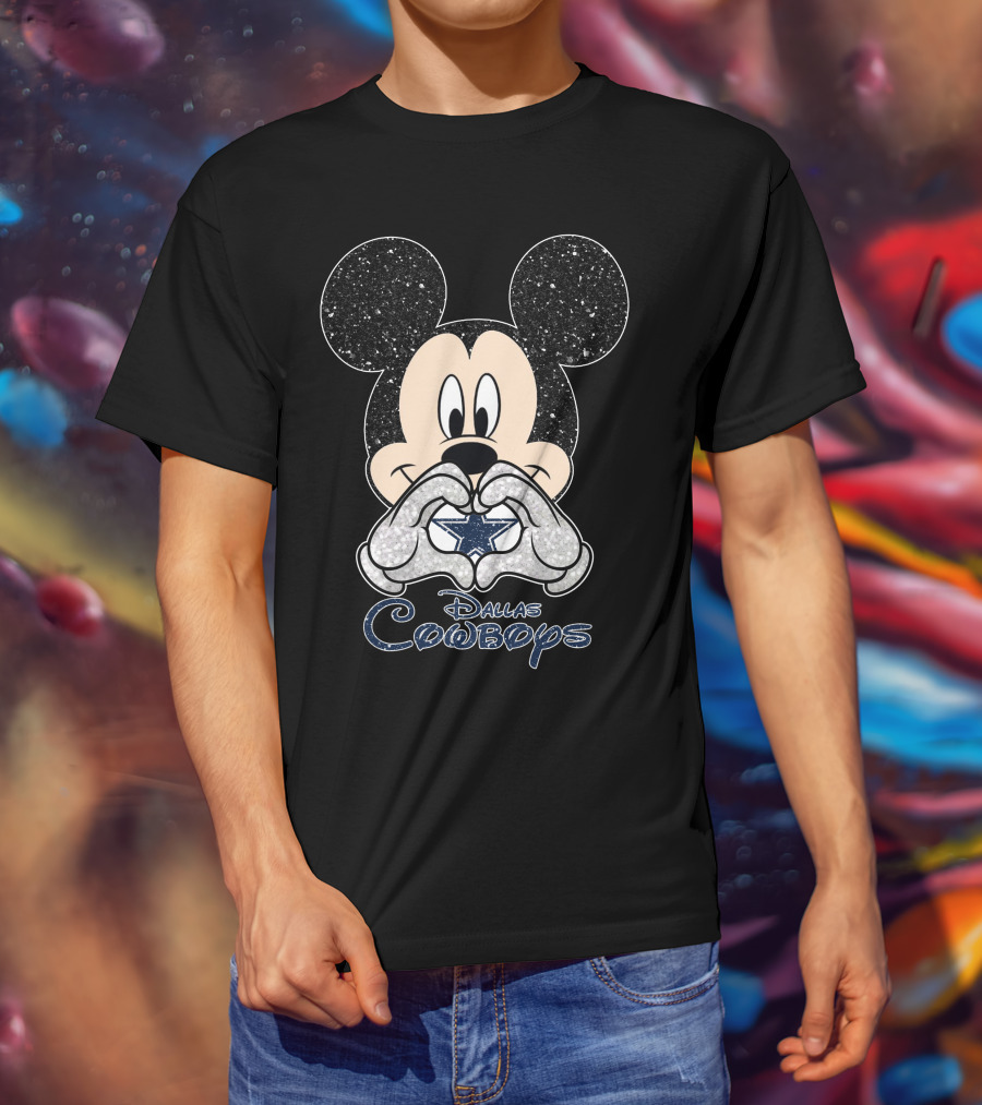 Mickey Mouse Heart Dallas Cowboys T-Shirt