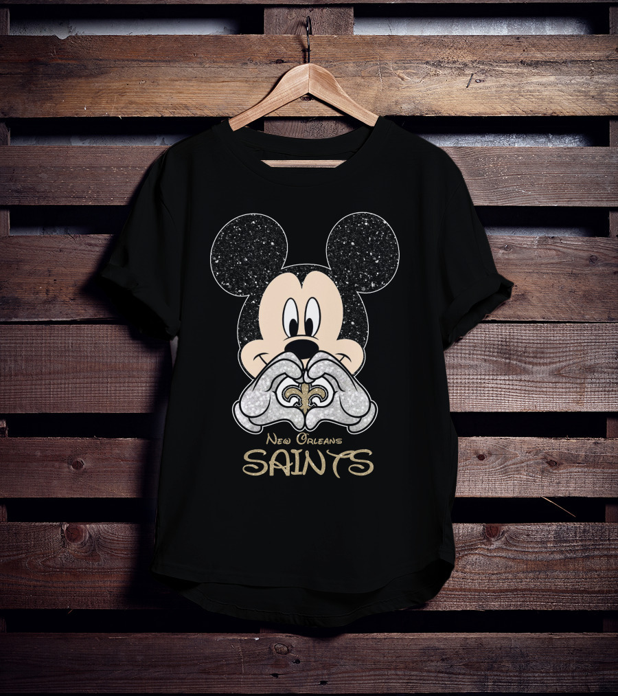 Mickey New Orleans Saints Fleur-de-Lis Love T-Shirt