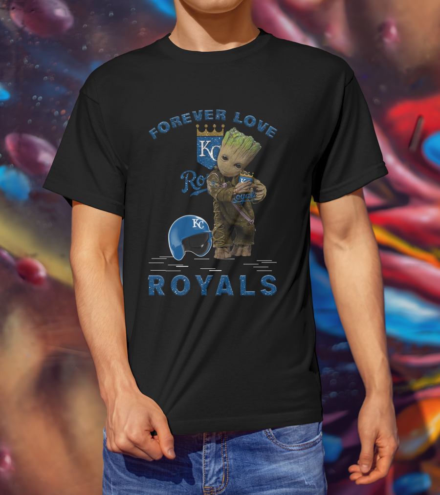Forever Love Royals KC Baseball Groot Fan Enthusiast T-Shirt