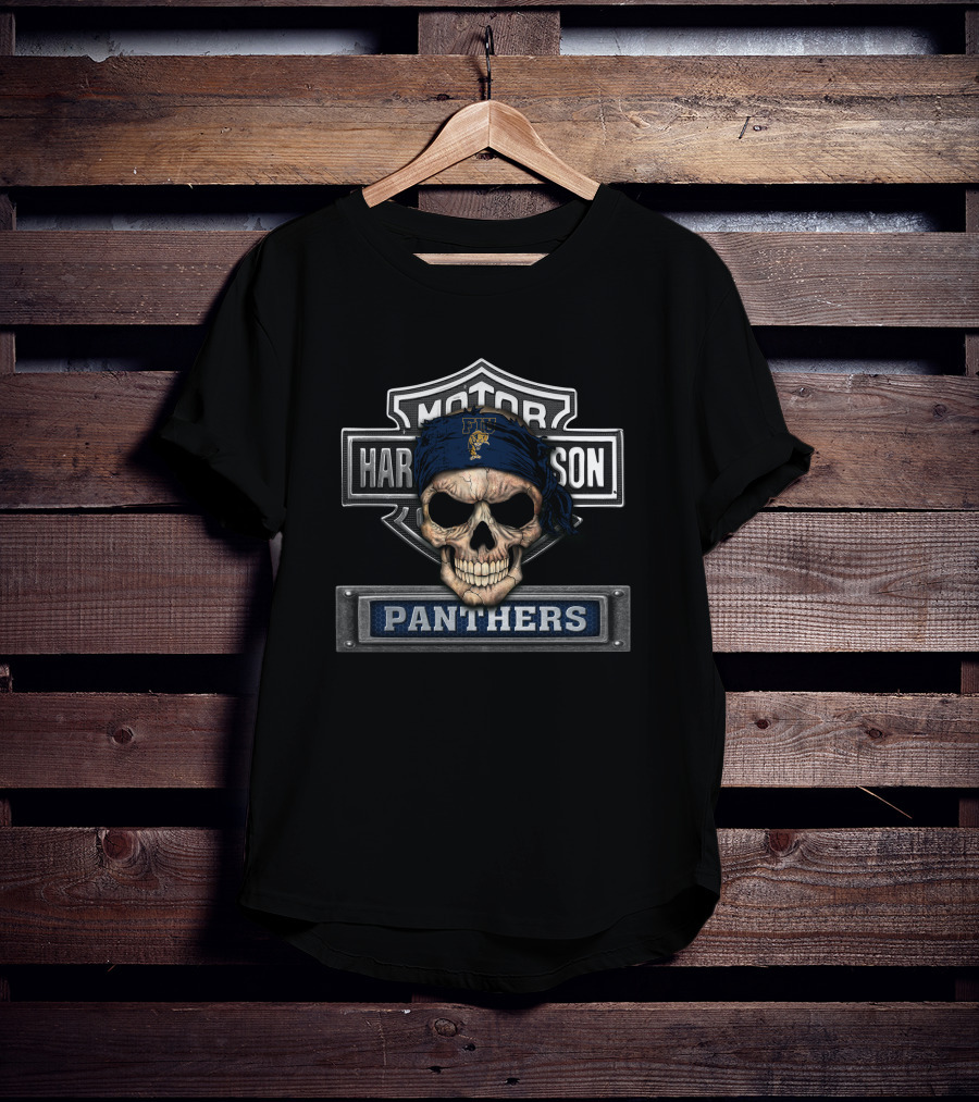 Motor Harley Davidson Fiu Panthers Skull Bandana T-Shirt