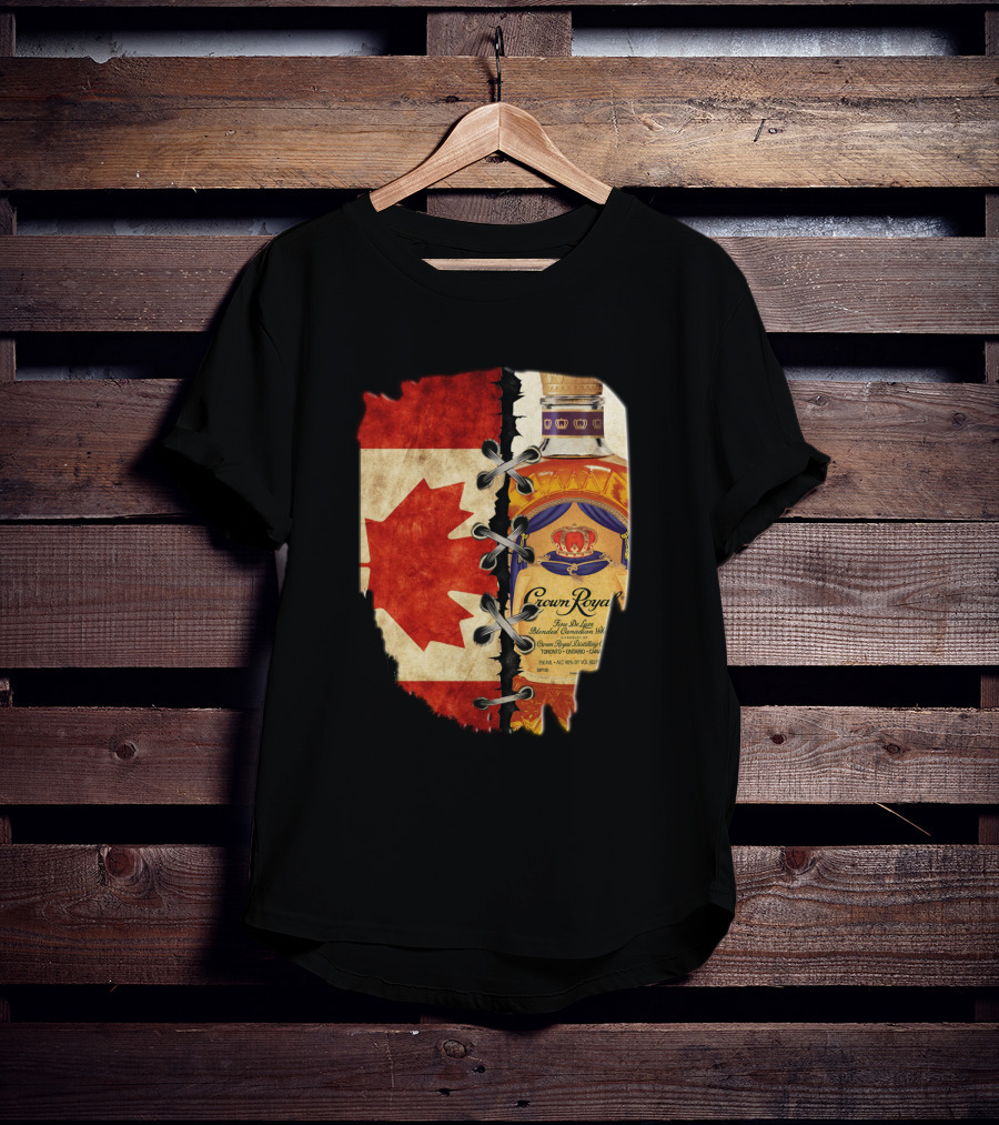 Crown Royal Canadian Flag Maple Leaf Bottle T-Shirt
