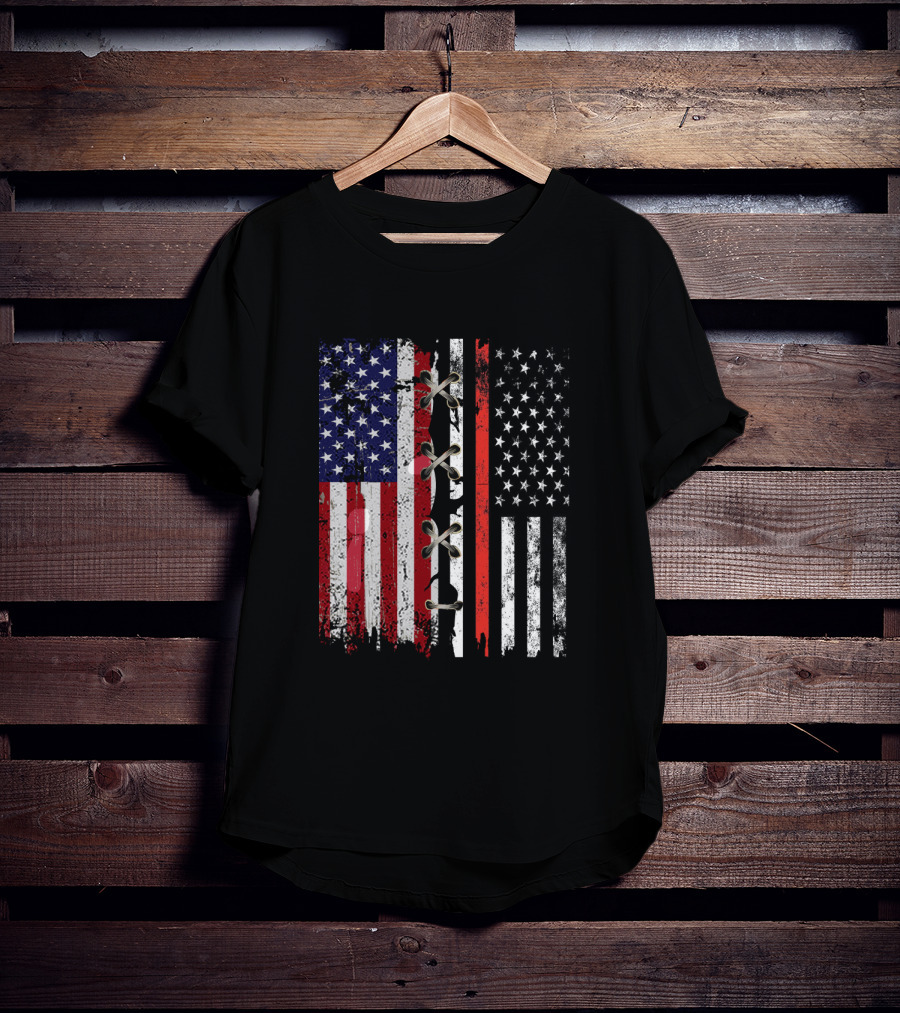 American Flag Thin Red Line Lace T-Shirt
