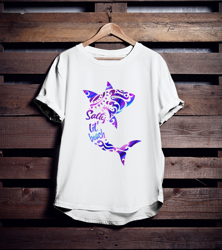 Salty Lil' Beach Shark Polynesian Tribal T-Shirt
