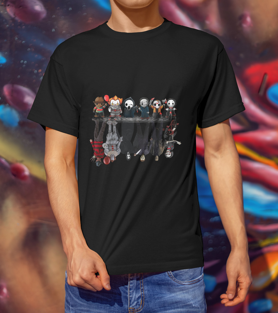 Villian Collection Horror Characters Cartoon Reflection T-Shirt