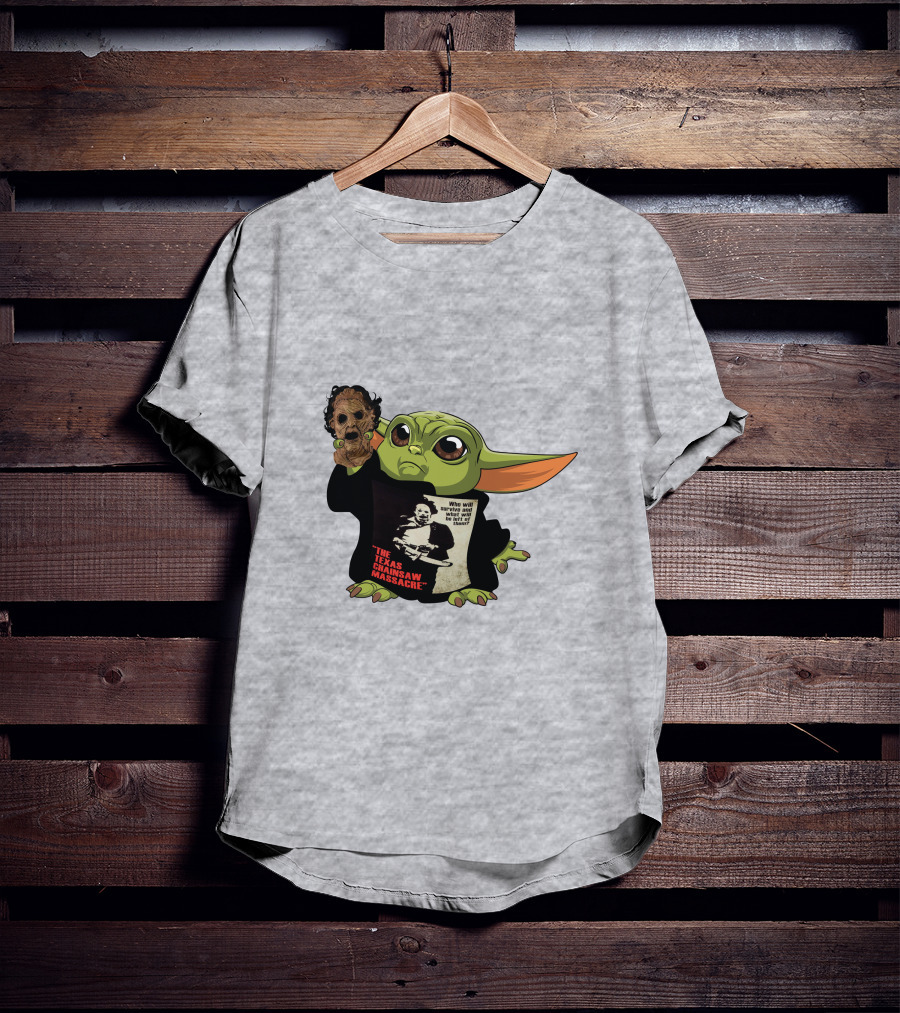Baby Yoda Texas Chainsaw Massacre Mashup T-Shirt