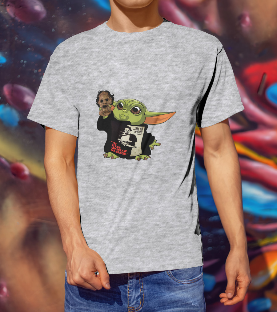 Baby Yoda Texas Chainsaw Massacre Mashup T-Shirt