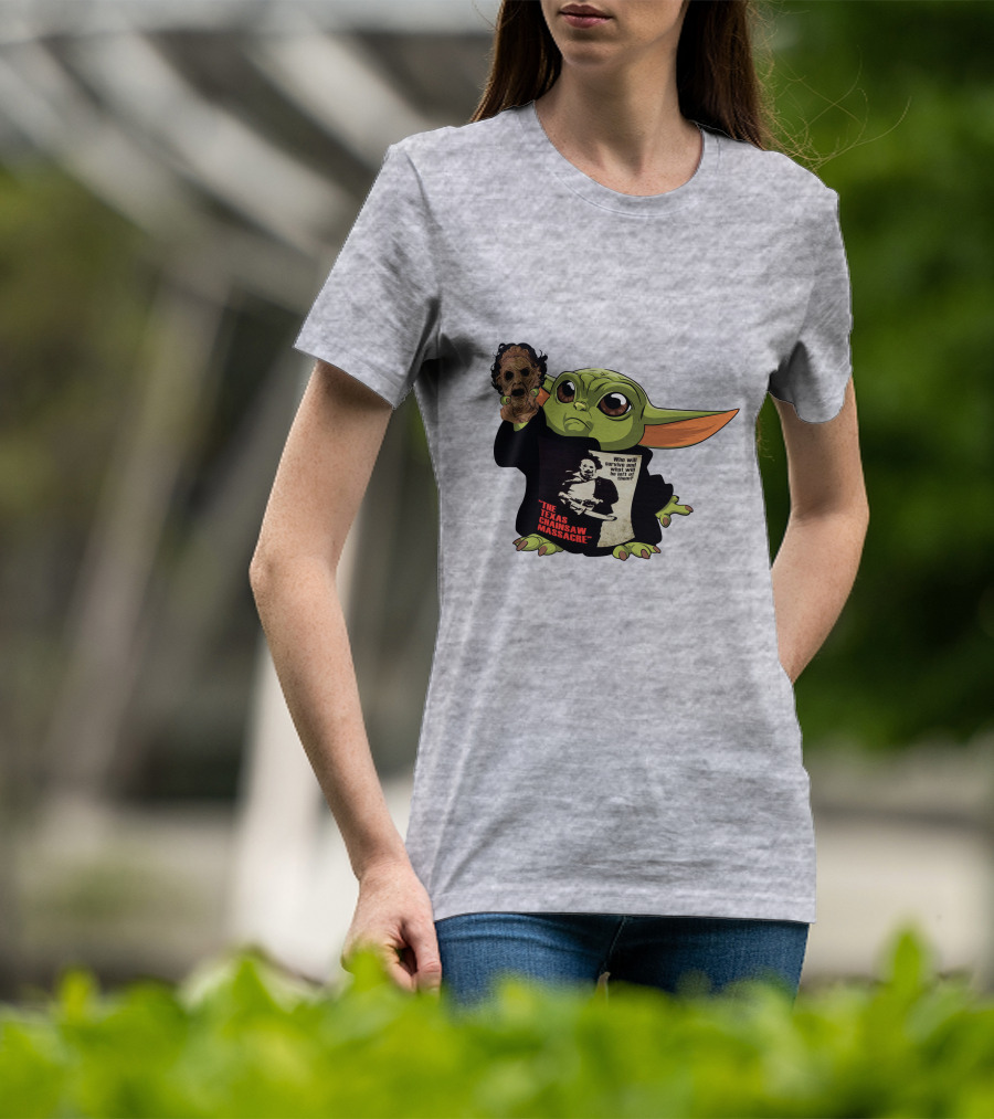 Baby Yoda Texas Chainsaw Massacre Mashup T-Shirt