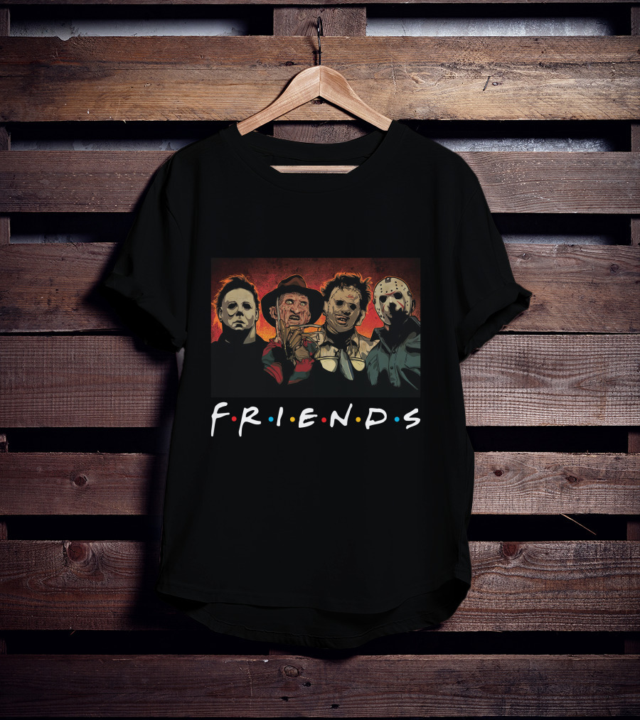 FRIENDS Horror Movie Icons Freddy Jason Michael Myers T-Shirt