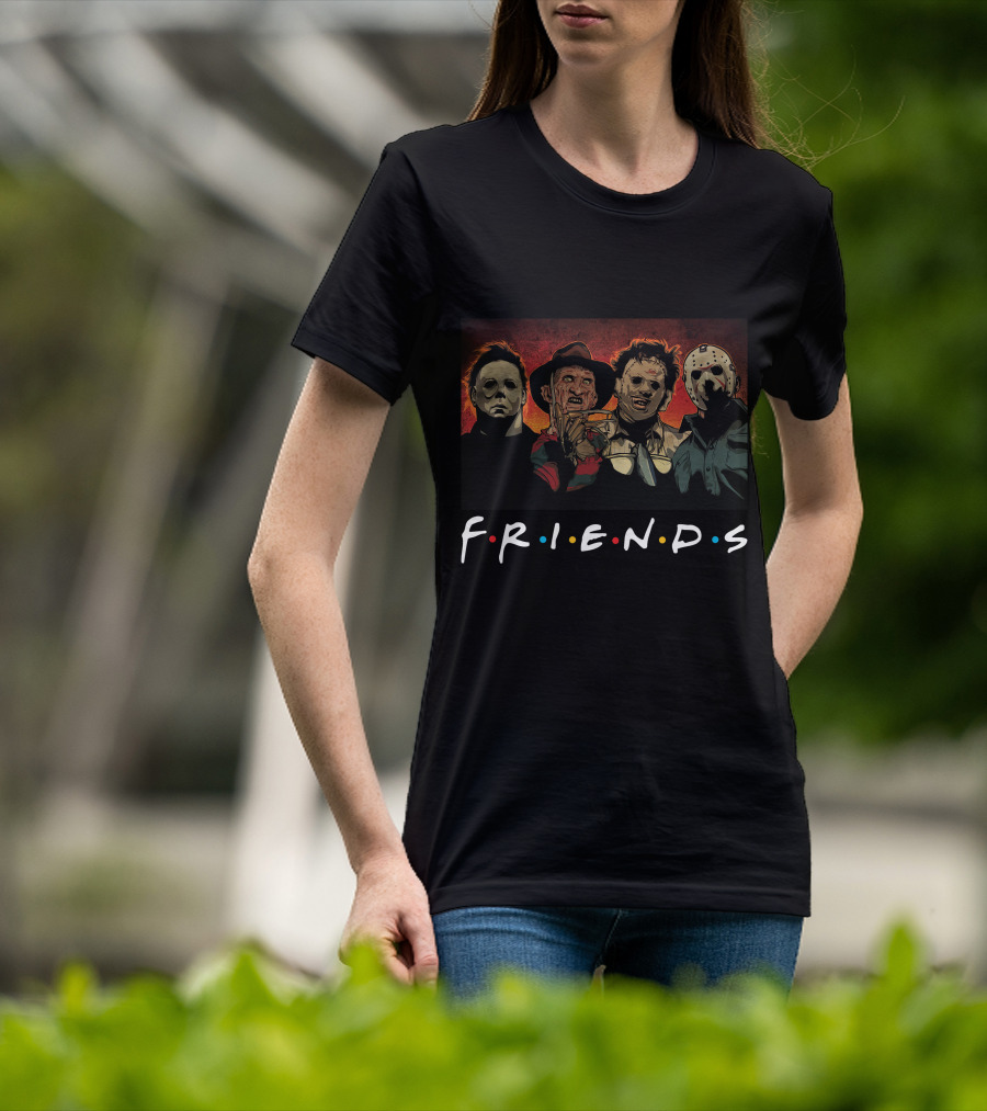 FRIENDS Horror Movie Icons Freddy Jason Michael Myers T-Shirt