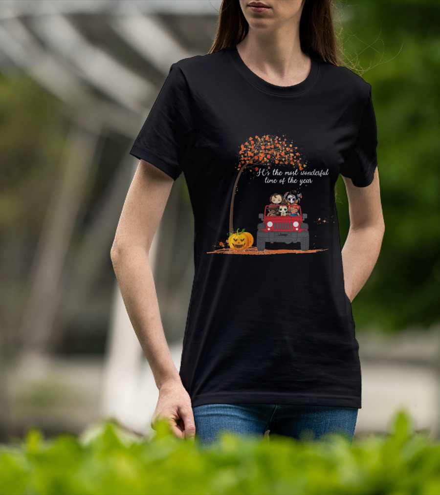 It's The Most Wonderful Time Of The Year Halloween Jeep Characters T-Shirt