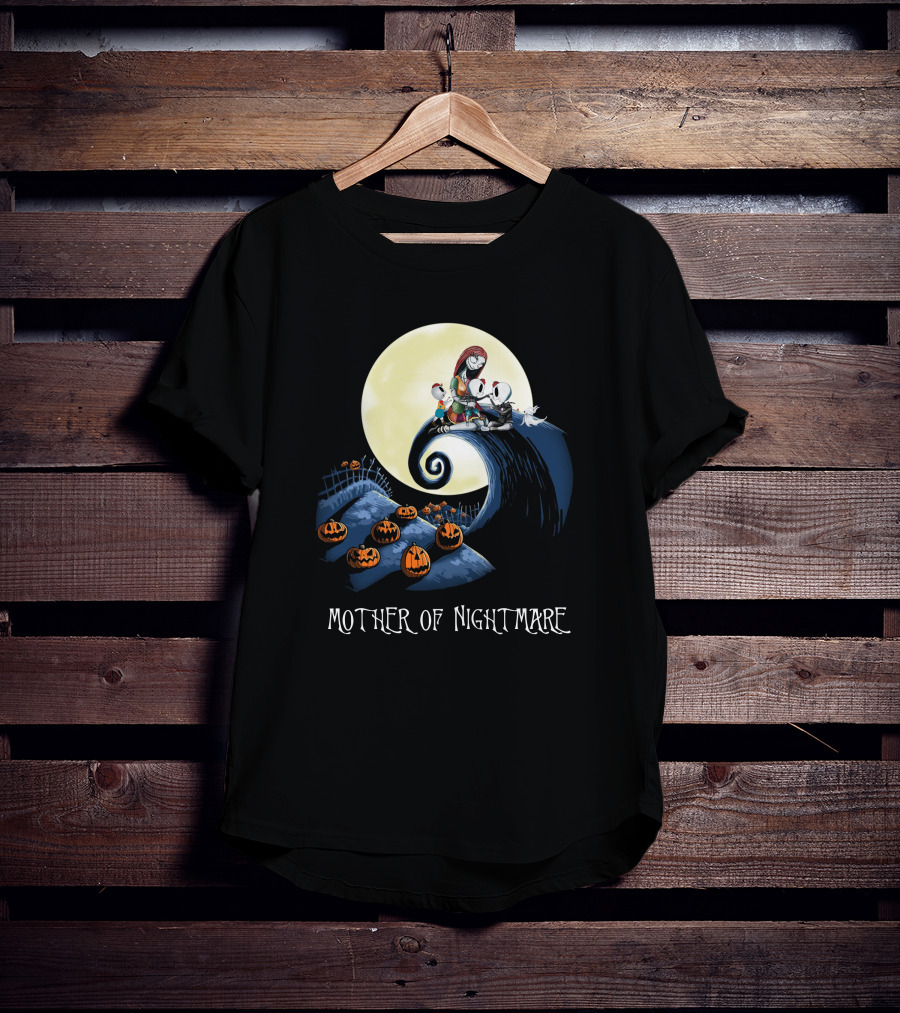 Mother Of Nightmare Curled Hill Pumpkins Moon Scene T-Shirt
