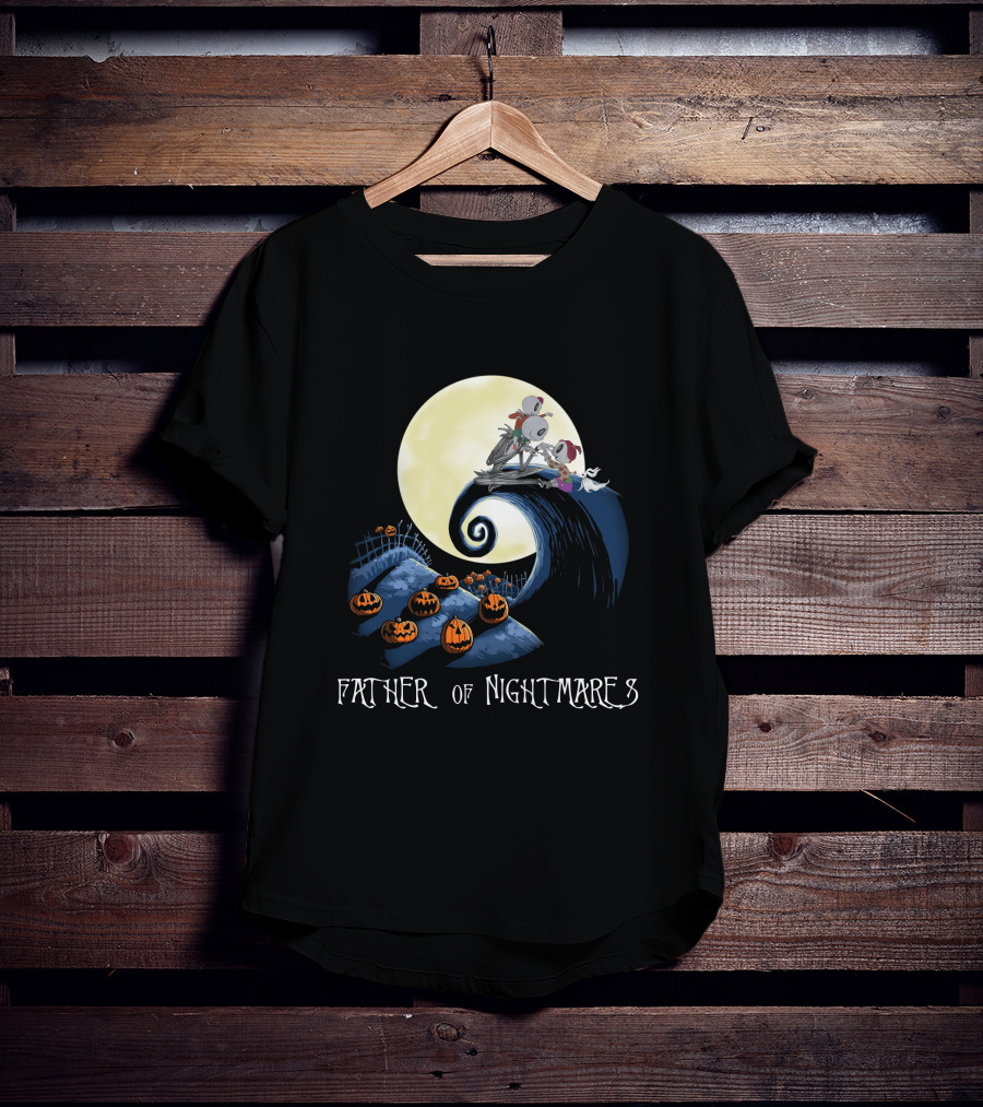 Father Of Nightmares Halloween Pumpkin Crescent Moon Scene T-Shirt